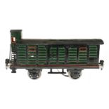 Märklin gedeckter Güterwagen 1929 B, Spur 1, HL, mit BRHh, 2 ST und Schlussbeleuchtung, LS tw