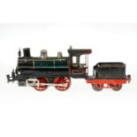 Märklin B-Dampflok 1021, mit 2A-Tender, Spur 1, Uhrwerk intakt, HL, 3 imit. Stirnlampen, starke