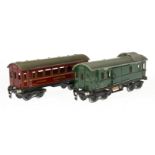 2 Märklin Wagen 1753 und 1754, Spur 0, CL, LS, L 24,5, Z 4