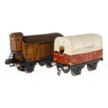 2 Märklin Güterwagen, Spur 0, CL, LS, L 13 und 14,5, Z 3