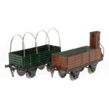 2 Märklin Güterwagen, Spur 1, HL, NV, LS, L 19,5, Z 3