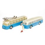 Eheim Trolley-Bus mit Anhänger, creme/blau, Kunststoff, Z 3