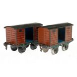 2 Märklin Packwagen, Spur 1, uralt, HL, 1 TÖ, starke LS, L 15, Z 3-4