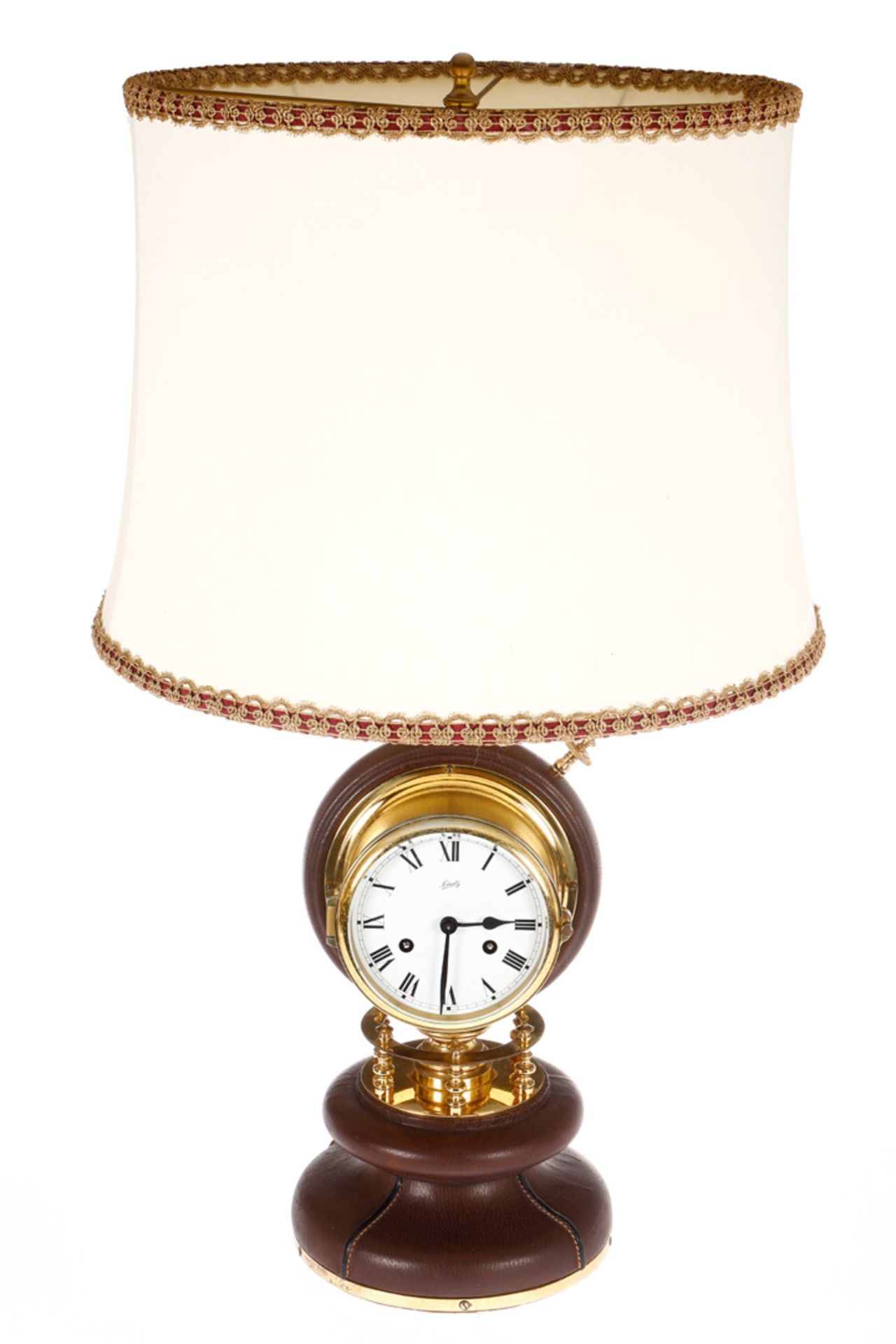 Gucci Tischlampe, mit Barometer und Uhr, Marke Schatz, Geh- und Schlagwerk, römische Zahlen, mit