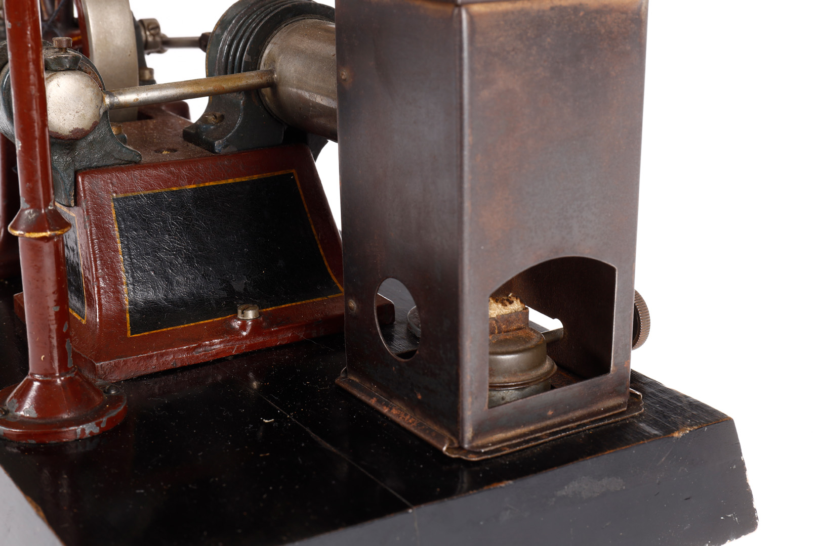 Plank Heißluftmotor, uralt, liegender feststehender Zylinder, auf Gusssockel, HL, mit - Image 4 of 4