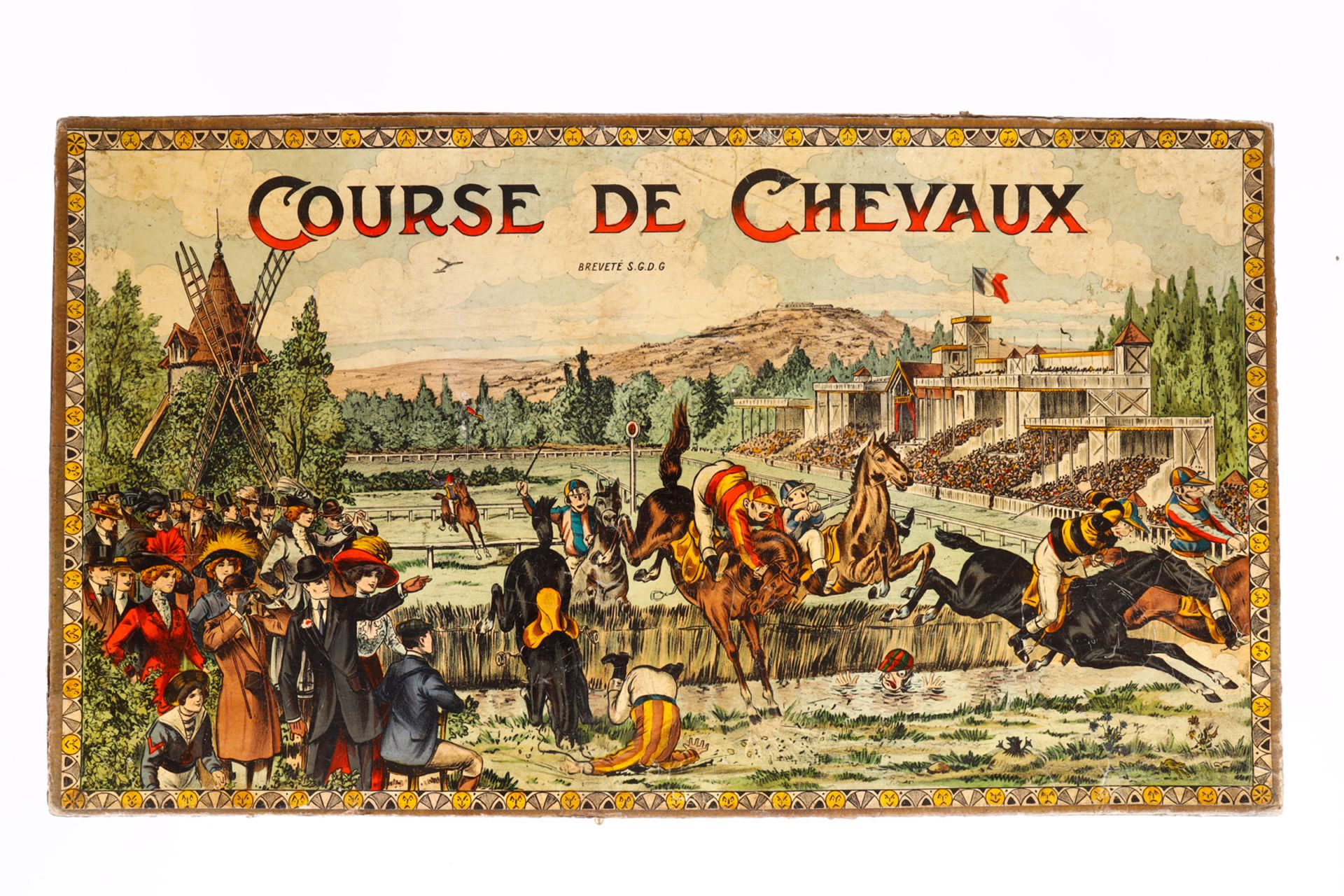 Saussine Pferdewettrennspiel, Paris ”La Course de Chevaux”, um 1900, mit Spielplan und schönem - Image 9 of 9