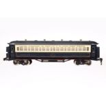 Paya int. Schlafwagen 1388, Spur 0, creme/blau, Gussteile tw rissig, LS und Alterungsspuren, L 35,5,