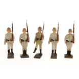 5 Soldaten, Masse, HL, in weißer Uniform, LS, Z 3