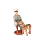 Elastolin Soldat mit Hund, 1. WK, Masse, HL, LS, H 7,5, Z 3