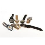 Konv. 7 Armbanduhren, Modeuhren, tw Werbeaufdruck, Quarz, Gebrauchsspuren, revisionsbedürftig