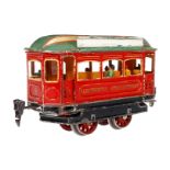 Märklin Straßenbahn ”Electrische Strassenbahn”, Motorwagen 1070, Spur 0, HL, Uhrwerk intakt, mit 5