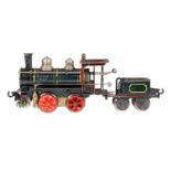 Märklin B-Dampflok 1020, mit 2A-Tender, Spur 0, uralt, HL, v+r, mit Bremse, intakt,