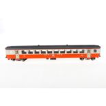 Hermann Personenwagen, Spur 0, creme/orange, mit Inneneinrichtung und Beleuchtung,