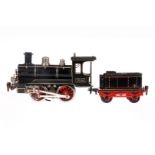 Märklin B-Dampflok R 3021 EB, mit 2A-Tender, Spur 1, Starkstrom, schwarz HL, Kreuzkopfführung,