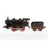 Märklin B-Dampflok, Spur 1, Uhrwerk intakt, mit Tender, Lok ÜL, Z 4