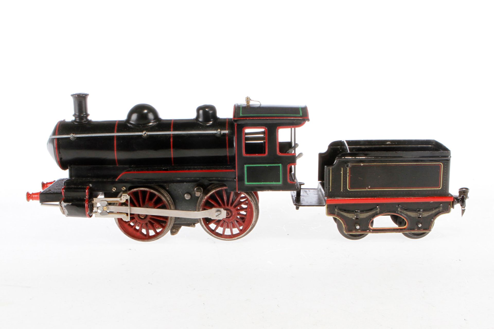 Märklin B-Dampflok, Spur 1, Uhrwerk intakt, mit Tender, Lok ÜL, Z 4