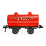 Bing Shell Kesselwagen, Spur 1, rot, CL, Schwarzbereich rest., L 19,5, Z 3