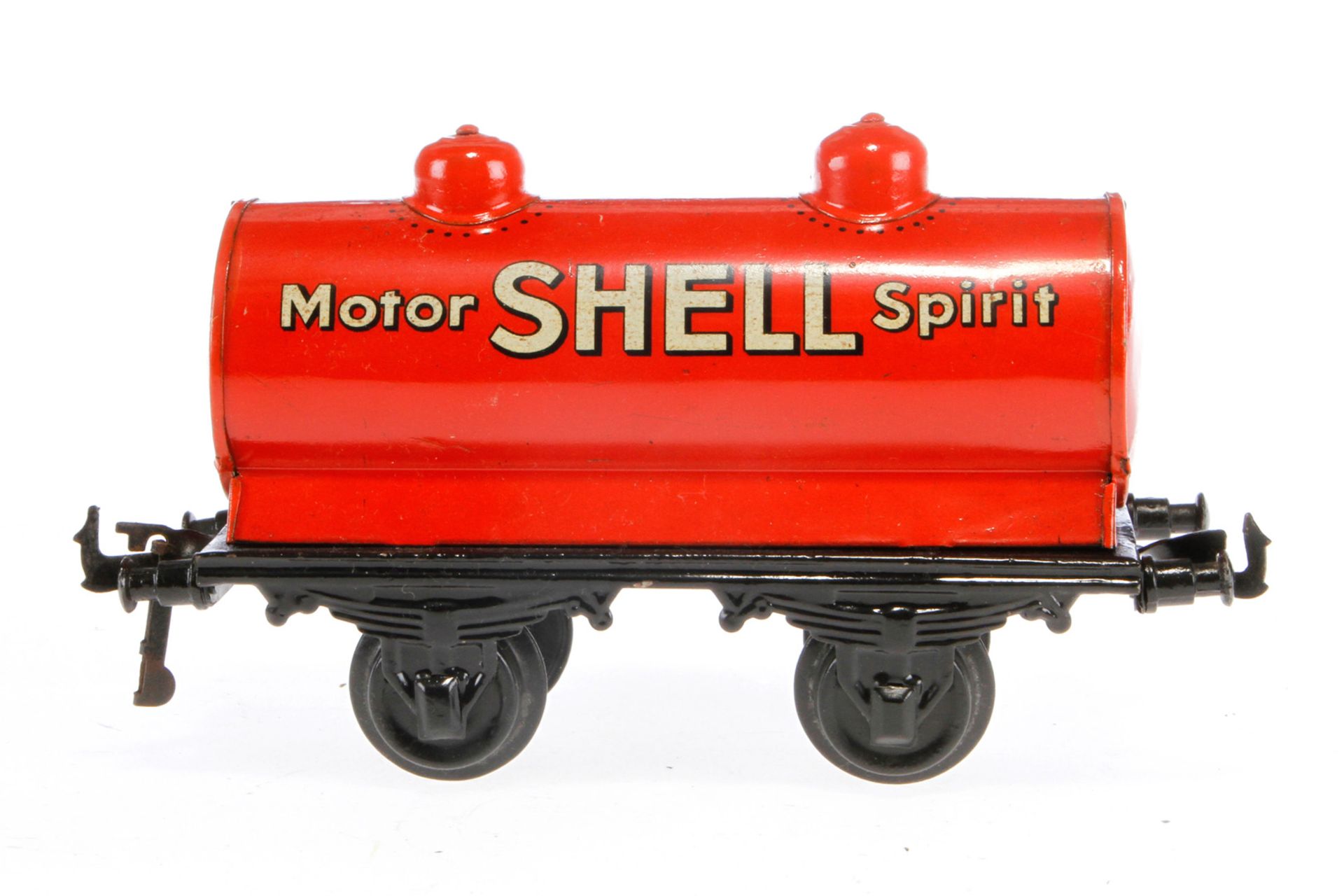 Bing Shell Kesselwagen, Spur 1, rot, CL, Schwarzbereich rest., L 19,5, Z 3