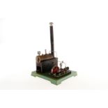 Doll liegende Dampfmaschine 348/3, Messingkessel, KD 5,2, mit Armaturen und Brenner, feststehender