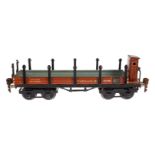 Märklin Prototyp Rungenwagen 1852, Spur 0, HL, gelöteter Kasten, aufgelötete Gattungsschilder und