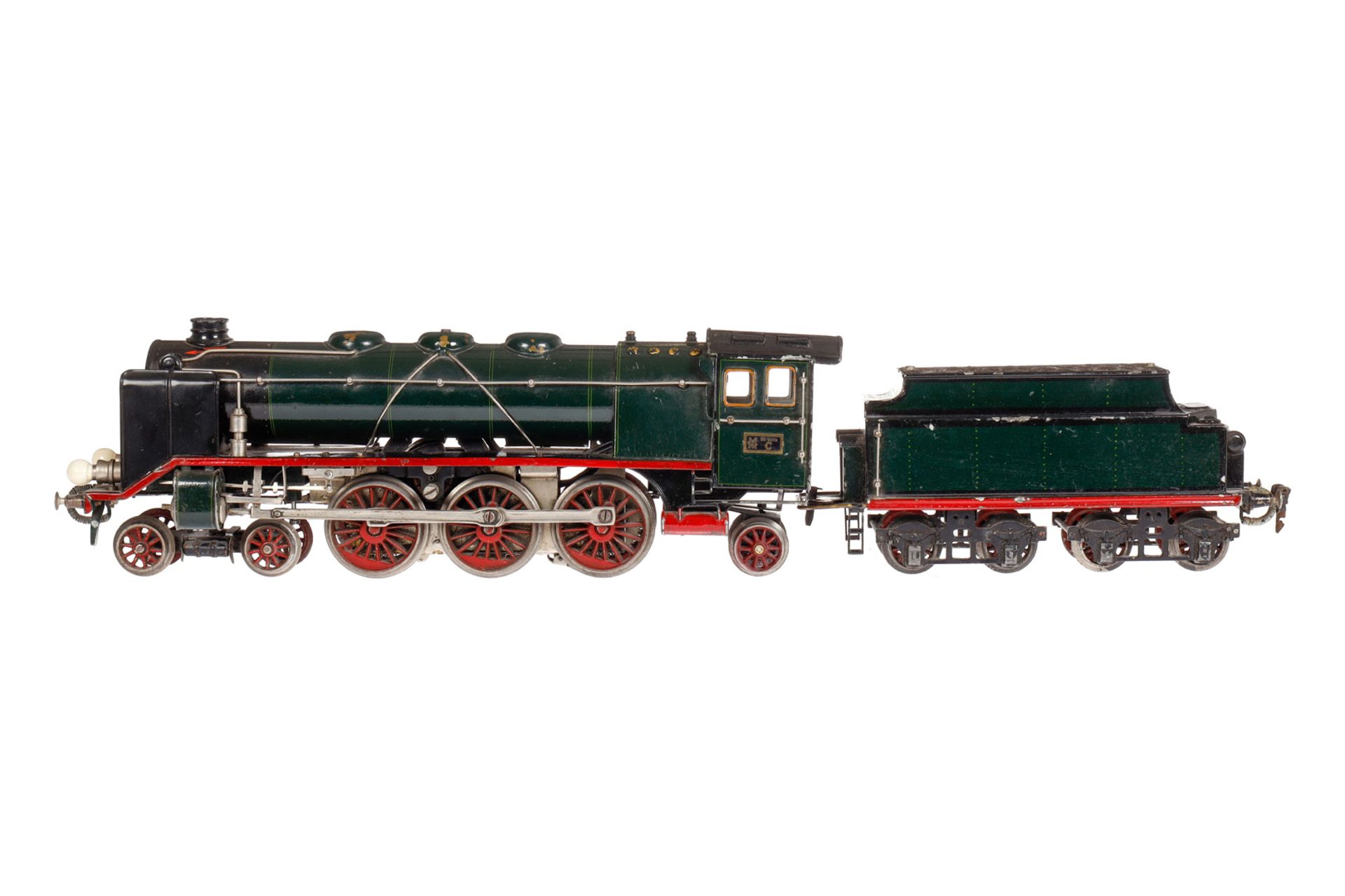 Märklin 2-C-1 Dampflok HR 64/13021, mit 4A-Tender, Spur 1, elektr., grün, HL, Galeriestangen, 2