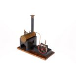 Falk Dampfmaschine, liegender Kupferkessel, KD 4,8, mit Pfeife, oszill. Zylinder und