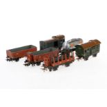 6 Märklin Güterwagen, Spur H0, meist Blech/Guss, Z 3