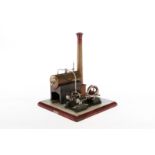 Bing Dampfmaschine, uralt, liegender Messingkessel, KD 5,2, mit Brenner und 2 feststehenden