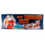 Großes Weihnachtsplakat ”Großer Weihnachtscircus”, Wellpappe, leichte Gebrauchsspuren, L 160, Z 2,