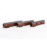 3 Märklin schwedische Wagen 2x 4020 und 4021, Spur H0, rotbraun, LS und Alterungsspuren, Z 2-3