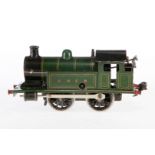 Märklin engl. B-Tenderlok LNER, Spur 0, Uhrwerk intakt, grün/schwarz, LS tw ausgeb., vordere