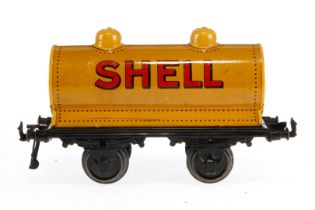 Bing Shell Kesselwagen, Spur 1, gelb, CL, LS, L 19,5, Z 3