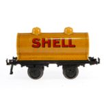 Bing Shell Kesselwagen, Spur 1, gelb, CL, LS, L 19,5, Z 3