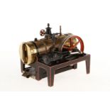 Bing Bock-Dampfmaschine 10/120/3, liegender Messingkessel, KD 6,5, mit Armaturen und Brenner, auf