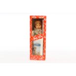 Käthe Kruse Puppe 35 H ”Kathrinchen”, neuere Produktion, original bekleidet, mit Etikett und