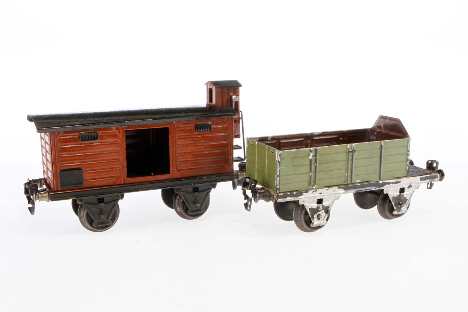 2 Märklin Güterwagen, Spur 1, HL, LS, L 19,5, Z 4