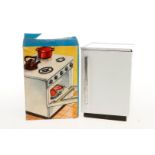 FSC Blech-Kühlschrank, mit Kunststoff-Einsatz, Italien, leichte Alterungsspuren, H 14, im OK, OK