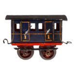 Märklin Abteilwagen 1806, Spur 0, uralt, HL, 4 AT, mit Inneneinrichtung, gealterter Lack, Haken/