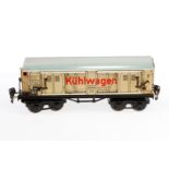 Märklin Kühlwagen 1857, Spur 0, CL, mit BRH und 4 STH, LS und gealterter Lack, L 24,5, Z 3