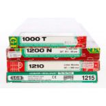 4 LGB Packungen 1000 T, 1200 N, 1210 und 1215, Spur G, Alterungsspuren