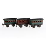 3 Märklin Wagen 1872/1873, Spur 0, CL, LS, L 11, Z 3