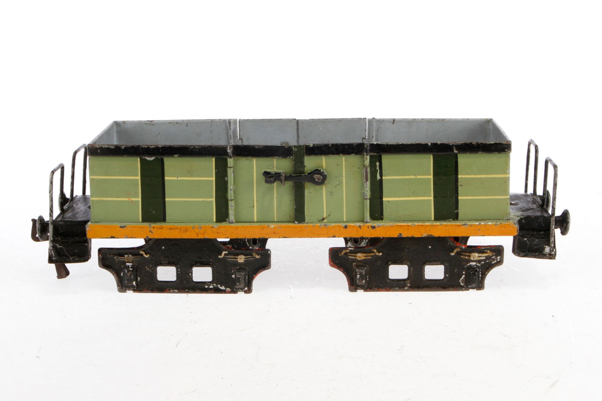 Märklin offener Güterwagen 1845, Spur 2, uralt, HL, mit 2 DTH, ohne Radsätze, NV, L 28, zum