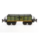 Märklin offener Güterwagen 1845, Spur 1, uralt, HL, 2 x 2 LTH, tw nachlackiert, LS, L 26, Z 4