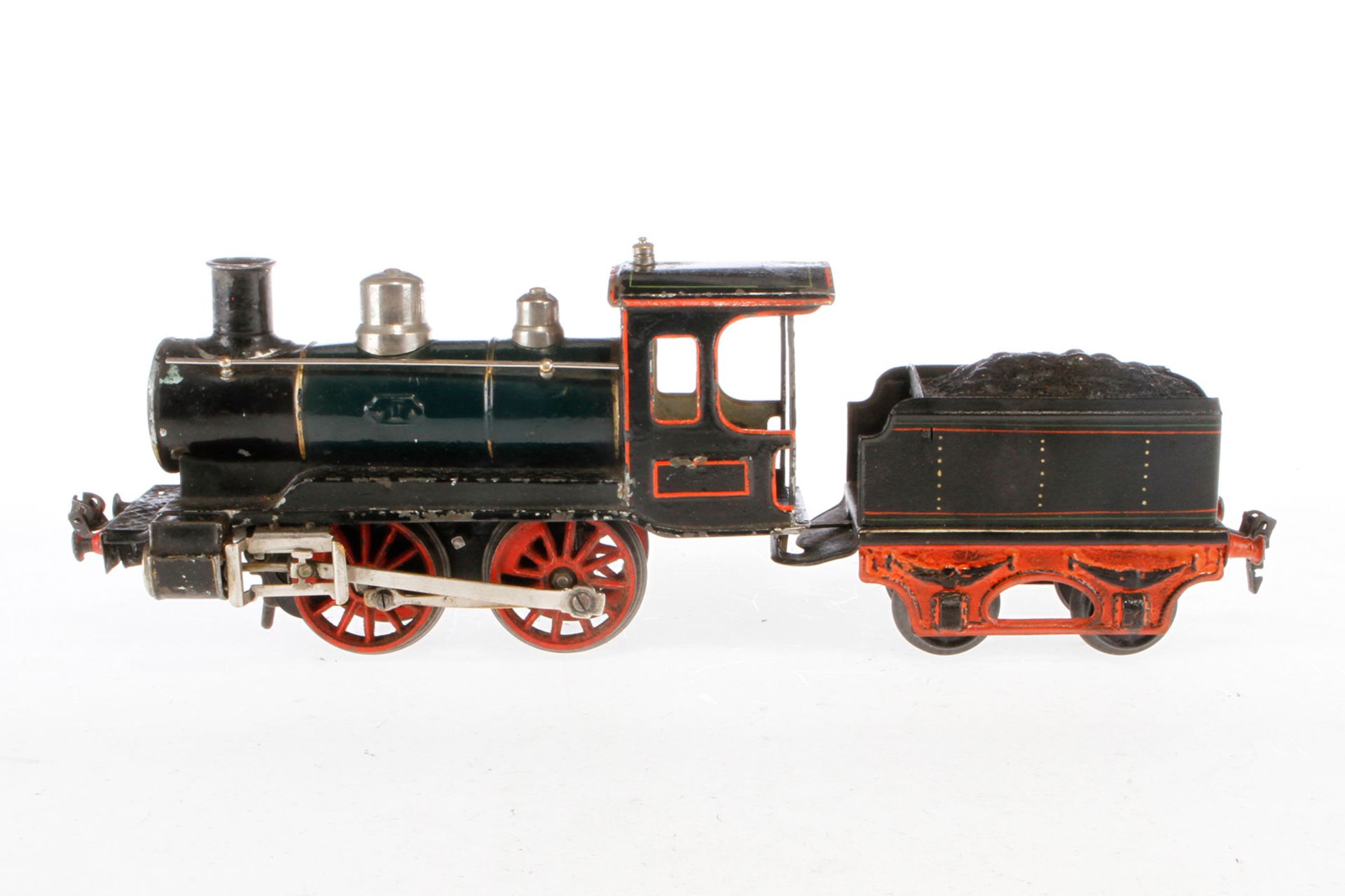 Märklin B-Dampflok, Spur 1, uralt, Uhrwerk intakt, HL, mit Tender, Kleinteile tw NV, LS und