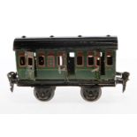 Märklin Abteilwagen 1864, Spur 0, grün, CL, mit 6 AT, 3 Türgriffe fehlen, LS und gealterter Lack,