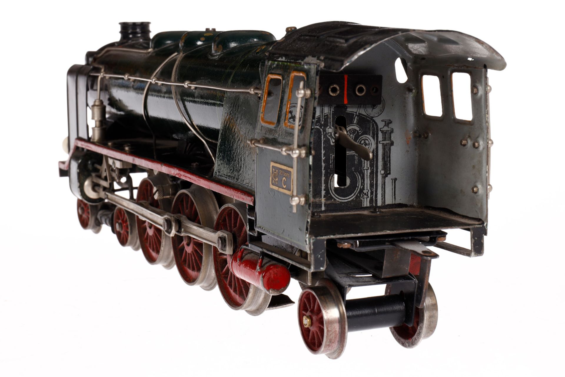 Märklin 2-C-1 Dampflok HR 64/13021, mit 4A-Tender, Spur 1, elektr., grün, HL, Galeriestangen, 2 - Image 3 of 6