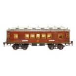 Märklin Mitropa Speisewagen 1932 G, Spur 1, Teak, HL, mit Inneneinrichtung, 4 AT, 4A-Gussräder, 7