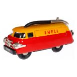 Schuco Shell Tankwagen Radiant-Service 5601, rot/gelb, LS und Alterungsspuren, L 11, Z 2