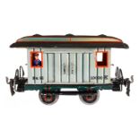 Märklin Gepäckwagen 1823, Spur 1, uralt, HL, mit Diensteinrichtung, 2 AT, 4 ST und Replik-Figur,