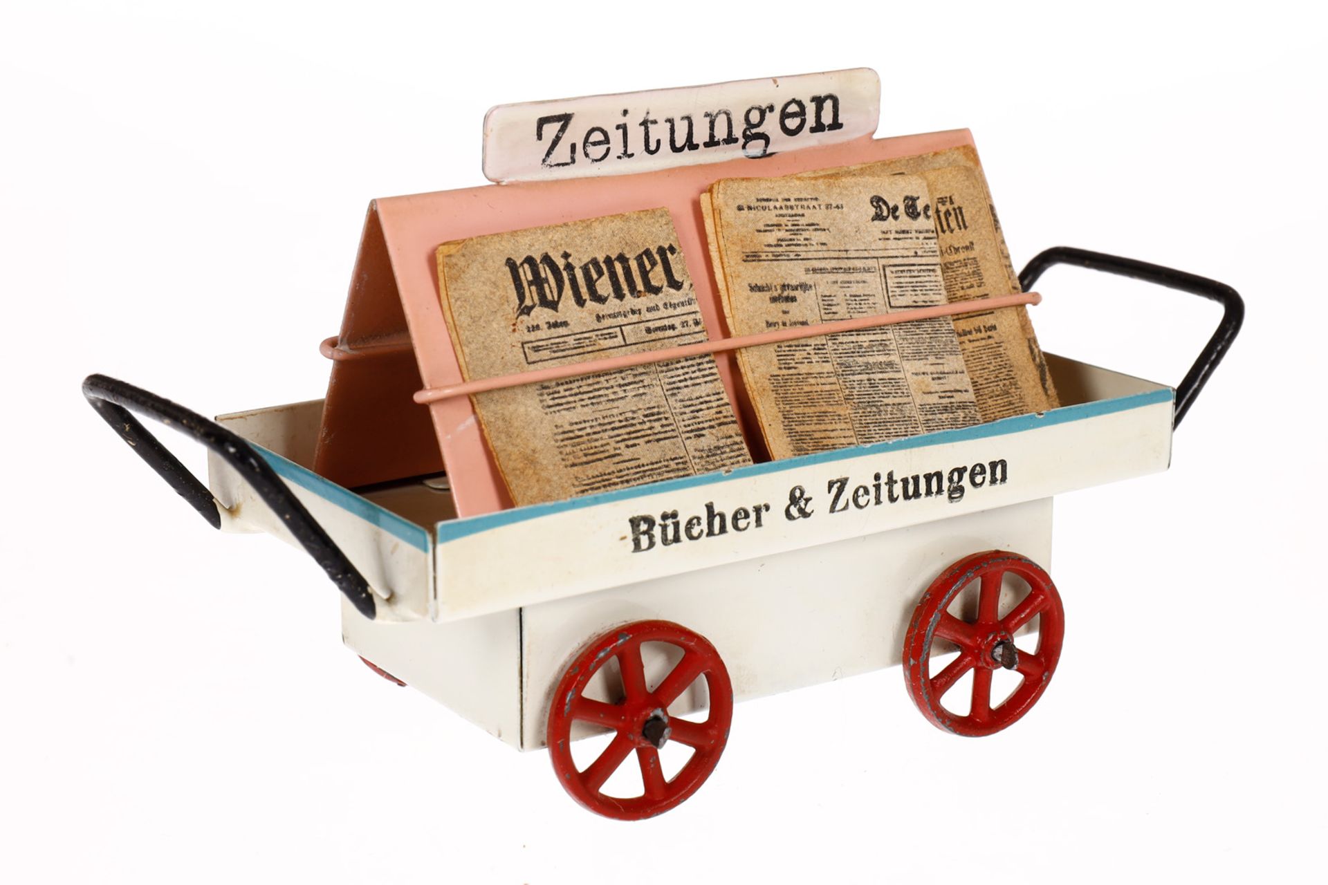 Märklin Bahnsteig-Zeitungswagen 2628, HL, LS und gealterter Lack, L 11,5, Z 2 - Bild 2 aus 2